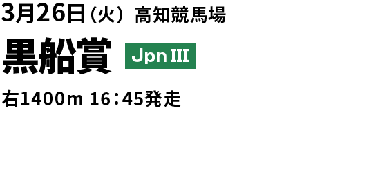 2024年3月26日(火) 黒船賞 JpnIII